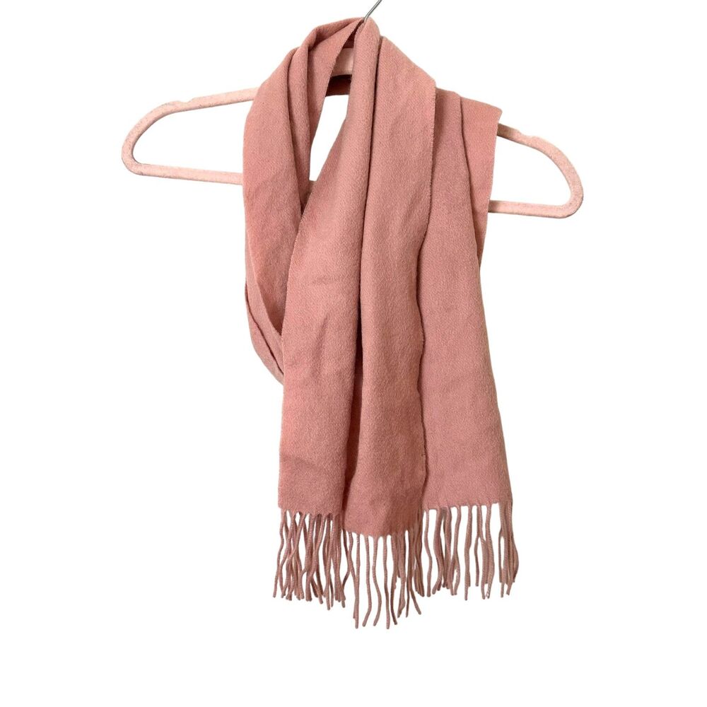 PURE CASHMERE Pink Fringe Scarf‎ One Size